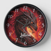 Horloge Dragon de feu et feu (Recto)