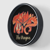 Horloge Dragon de feu pixel art (Angle)