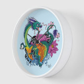 Horloge Dragon d'eau chinois Poisson Koi (Angle)