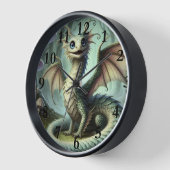 Horloge Dragon Jabberwocky Cute Imaginaire Créature Art (Angle)