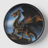 Horloge Dragon noir cuivre or (Recto)
