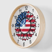 Horloge Drapeau américain Tournesol-32222 (Angle)