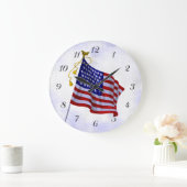 Horloge Drapeau Américain Vintage Avec Chiffres (Maison)