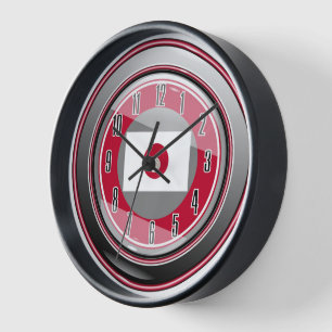 Horloge Drapeau blanc rouge du Japon