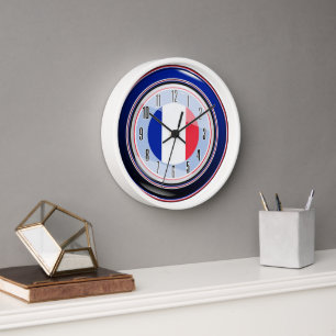 Horloge Drapeau bleu blanc rouge de France