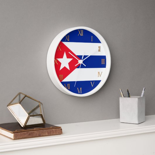 Horloge Drapeau Cuba (Bureau)