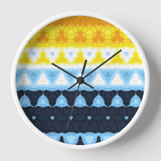 Horloge Drapeau de fierté BoHo Groovy Géométrique Abstrait (Recto)