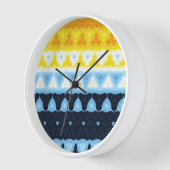 Horloge Drapeau de fierté BoHo Groovy Géométrique Abstrait (Angle)