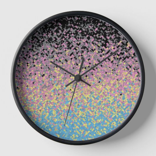 Horloge Drapeau de fierté polygender pixelisé funky tripan (Recto)