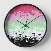Horloge Drapeau de fierté récipromantique abstrait ondulé (Recto)