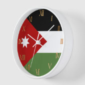 Horloge Drapeau de Jordanie (Angle)