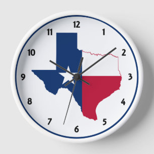 Horloge drapeau de la carte du Texas