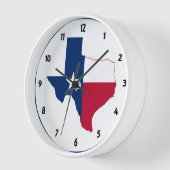 Horloge drapeau de la carte du Texas (Angle)