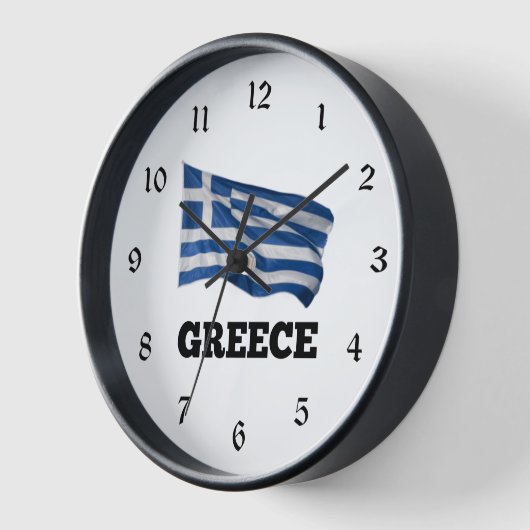Horloge Drapeau de la Grèce (Angle)