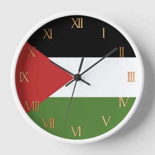 Horloge drapeau de la Palestine