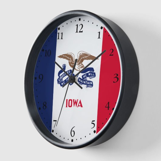 Horloge Drapeau de l'État de l'Iowa (Angle)