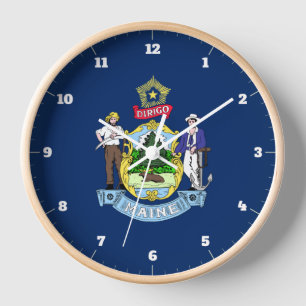 HORLOGE DRAPEAU DE L'ÉTAT DU MAINE