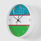 Horloge Drapeau de l'Ouzbékistan (Angle)