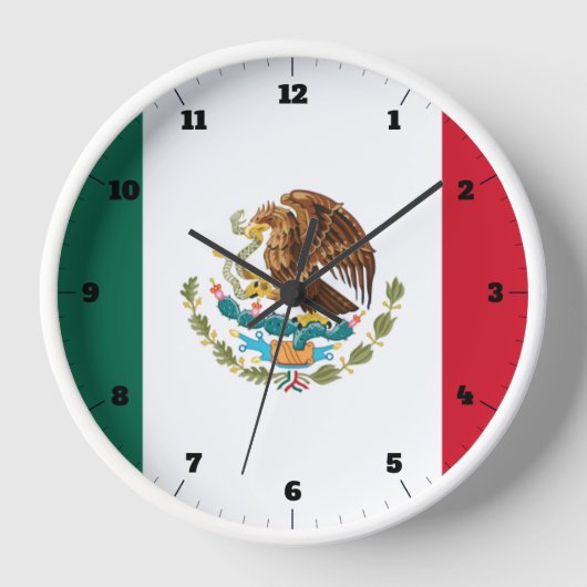 HORLOGE DRAPEAU DE TRICOLORE MEXICAIN (Recto)