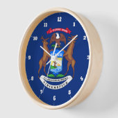 HORLOGE DRAPEAU D'ÉTAT DE MICHIGAN (Angle)