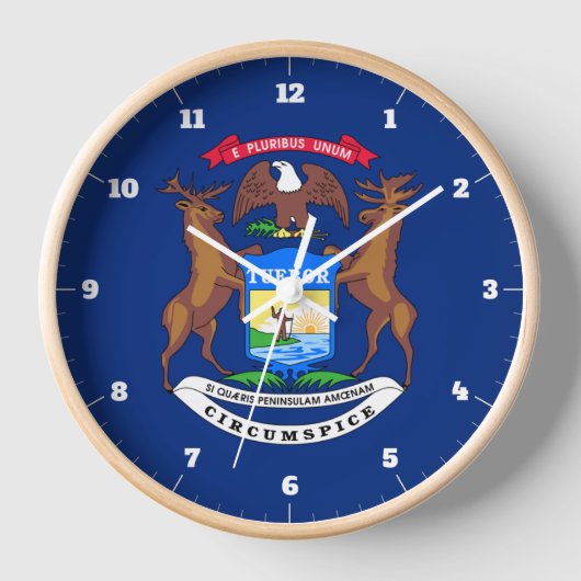 HORLOGE DRAPEAU D'ÉTAT DE MICHIGAN (Recto)
