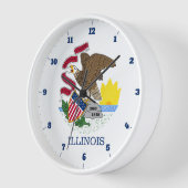 HORLOGE DRAPEAU D'ÉTAT ILLINOIS (Angle)