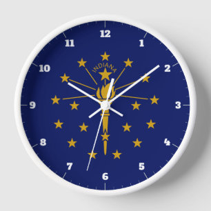 HORLOGE DRAPEAU D'ÉTAT INDIANA