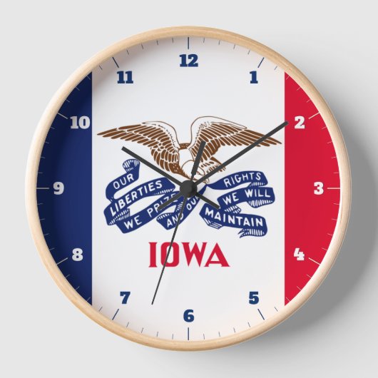 HORLOGE DRAPEAU D'ÉTAT IOWA (Recto)