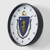 HORLOGE DRAPEAU D'ÉTAT MASSACHUSETTS (Angle)