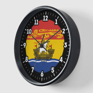 Horloge Drapeau du Nouveau-Brunswick cadran graphique