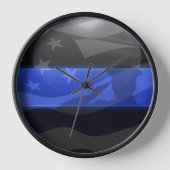 Horloge Drapeau du salut Thin Blue Line (Recto)