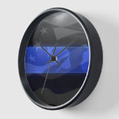 Horloge Drapeau du salut Thin Blue Line (Angle)