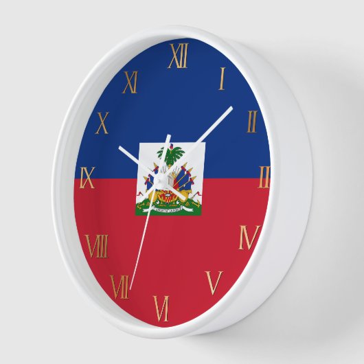 Horloge Drapeau Haïti (Angle)