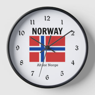 Horloge Drapeau norvégien et devise