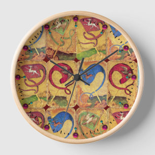 Horloge Drapeaux de la cour allemande / Chiens, Cerfs, Fau