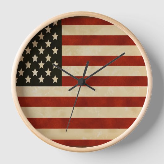 Horloge Drapeaux vintages américains (Recto)