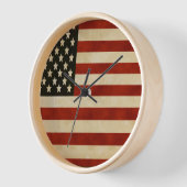 Horloge Drapeaux vintages américains (Angle)