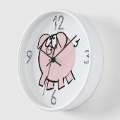 Horloge Drôle 4 Dessin Illustration Cochon Année Anniversa (Angle)