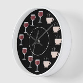 Horloge drôle de vin et de café (Angle)
