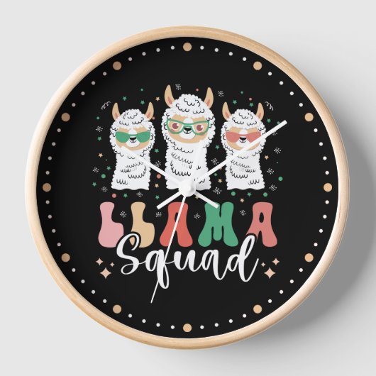 Horloge Drôle Llama Squasse Lunettes de soleil Cool Llamas (Recto)