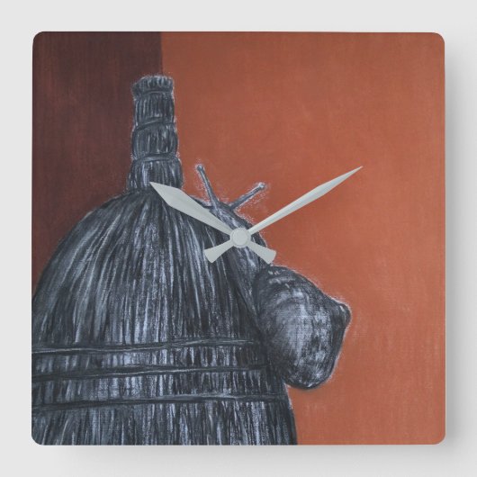 Horloge du Carré de dessin Brown rustique (Recto)