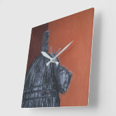 Horloge du Carré de dessin Brown rustique (Angle)