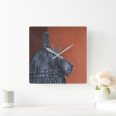 Horloge du Carré de dessin Brown rustique (Maison)