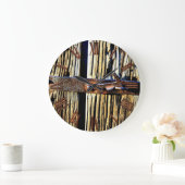 Horloge du chalet en bois rustique et fer métalliq (Maison)