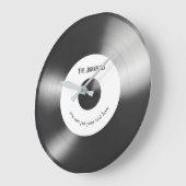 Horloge du disque de musique en vinyle - noir et b (Angle)