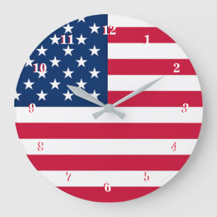 Horloge du drapeau américain Cadeau patriotique