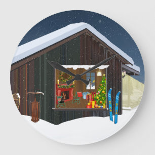 HORLOGE DU JOURNAL D'HIVER MUR DE LA SCÈNE CABINE