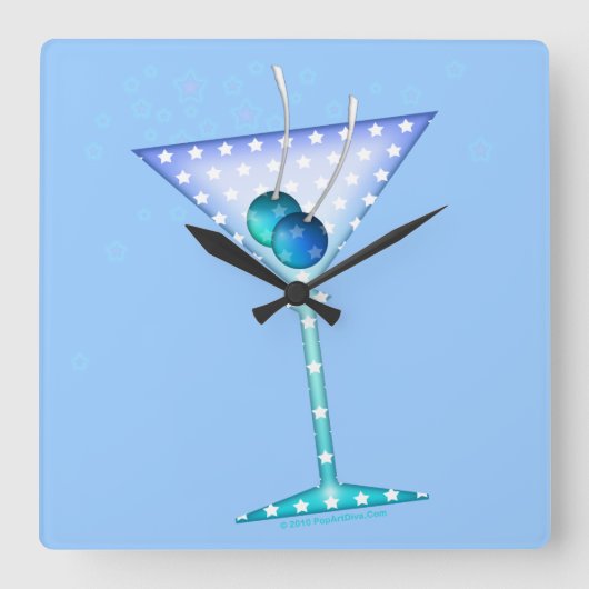 HORLOGE DU MUR BLEU MARTINI (Recto)