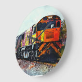 HORLOGE DU MUR D'ART DU TRAIN (Angle)