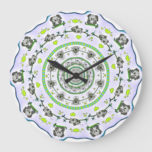 HORLOGE DU MUR DE CONCEPTION DE CUTE KOALA (Recto)